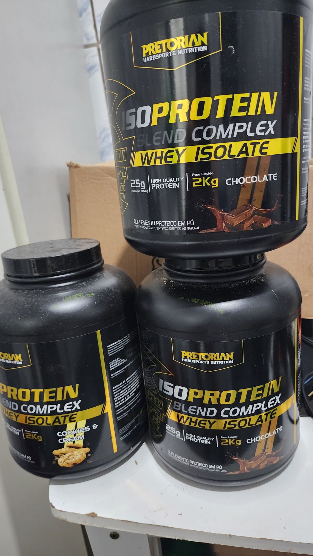 Kit 2x Whey Protein Isolado Iso Blend Complex 2Kg Pretorian Churros